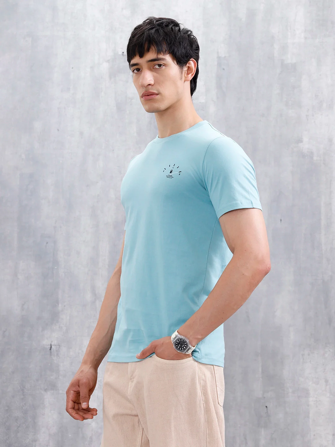 Men's Casual Graphic Printed T-Shirt | Teal - Image 4