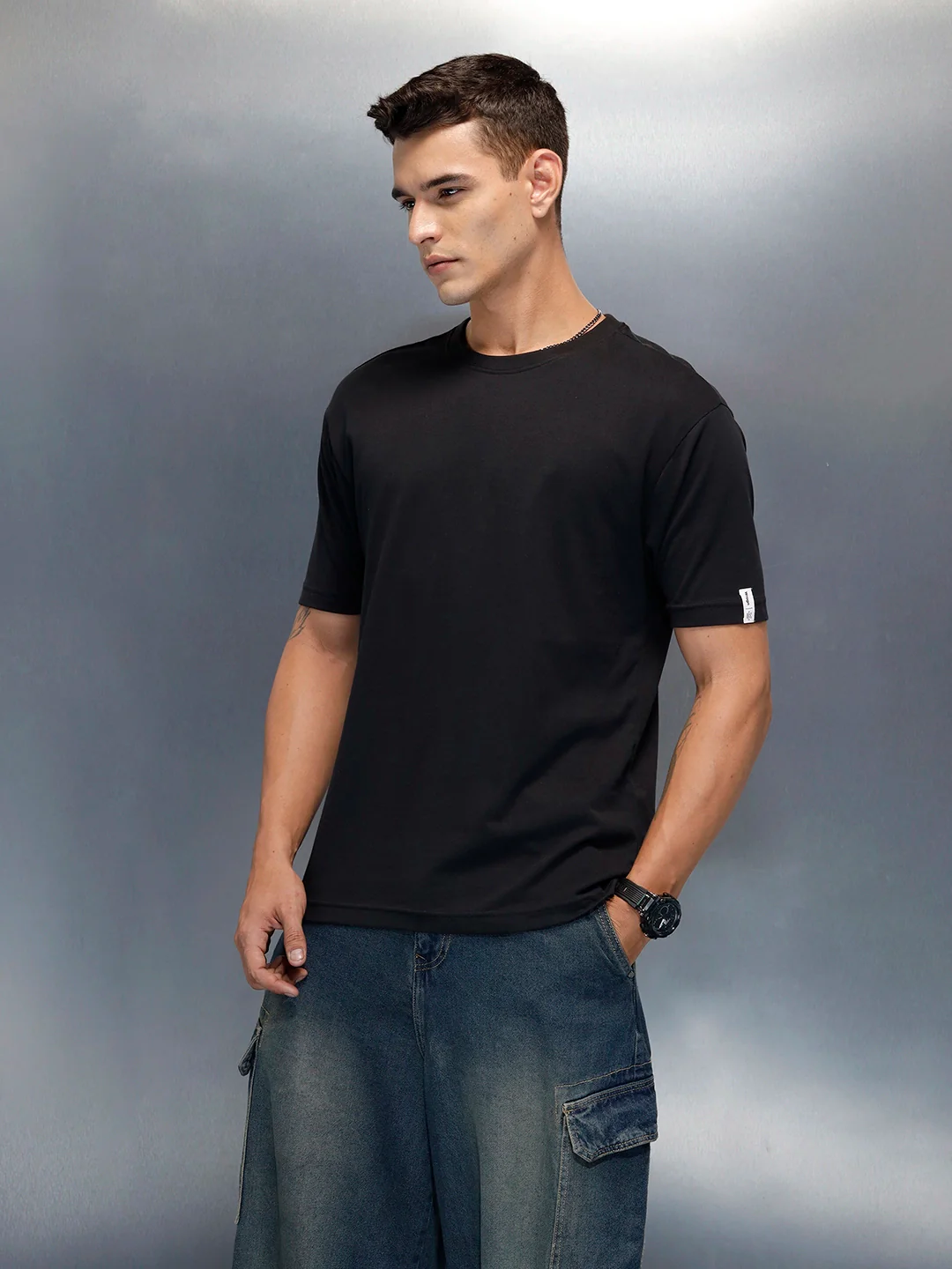 Men's Casual Graphic Pritned T-Shirt | Black - Image 4