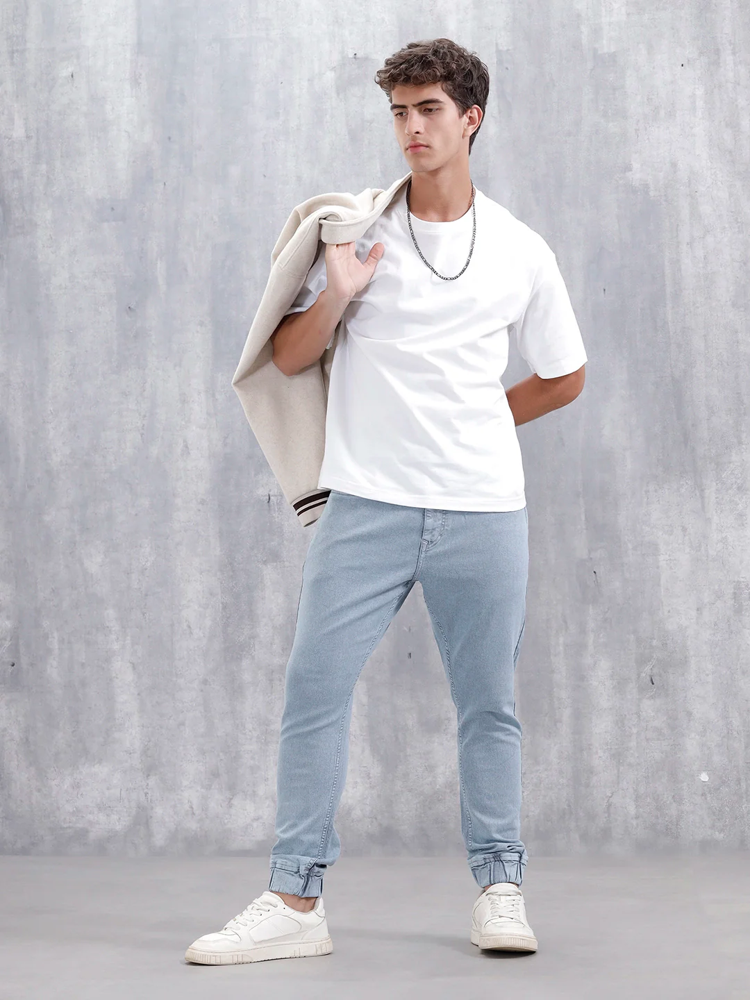 Men'S Casual Jogger Fit Jeans  | Light Blue - Image 2