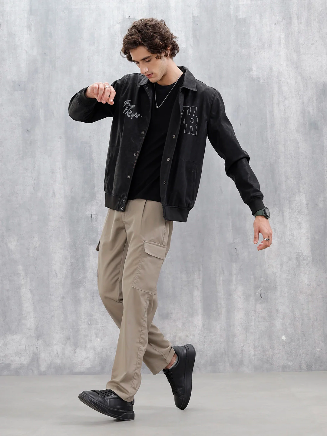 Men's Casual Loose Fit Cargo Trousers  | Olive - Image 2