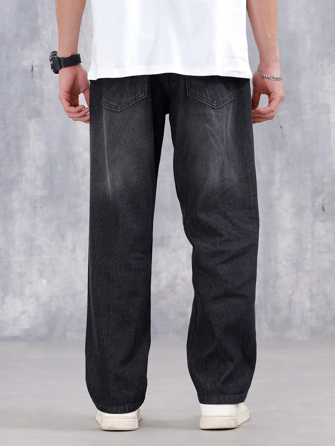 Men's Casual Loose Fit Jeans | Grey - Image 3
