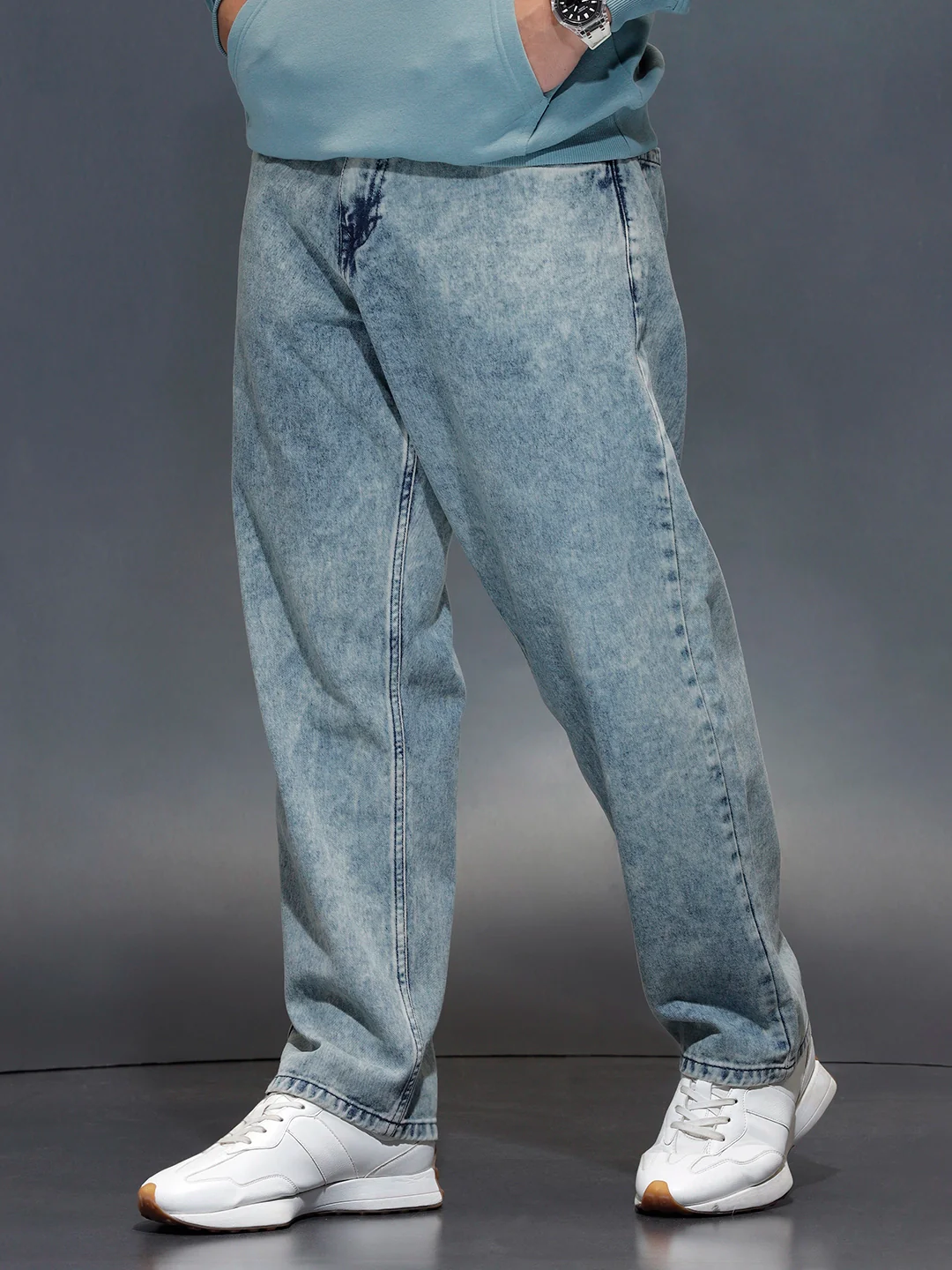 Men's casual loose fit jeans | Blue - Image 4