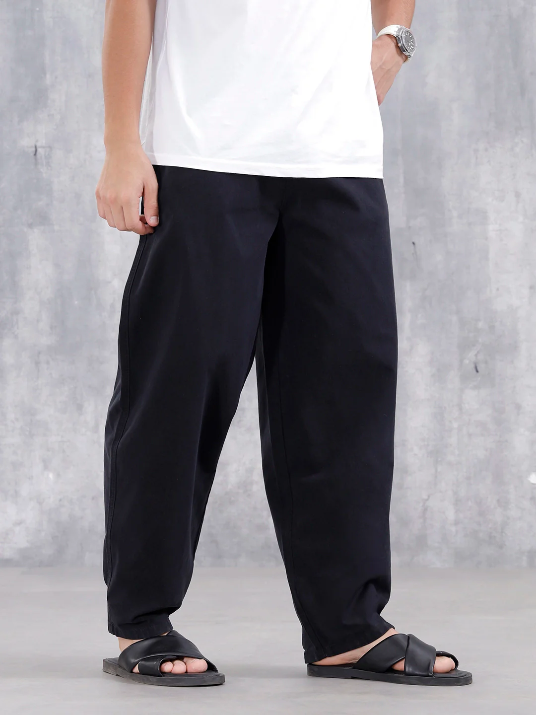 Men's Casual Loose Fit Trouser | Black - Image 4