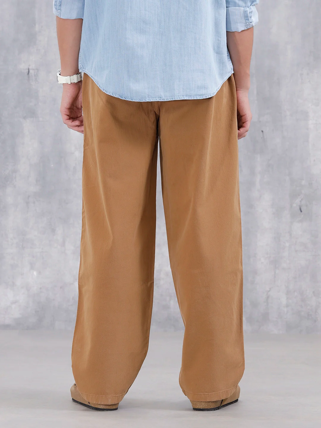 Men's Casual Loose Fit Trouser | Brown - Image 3