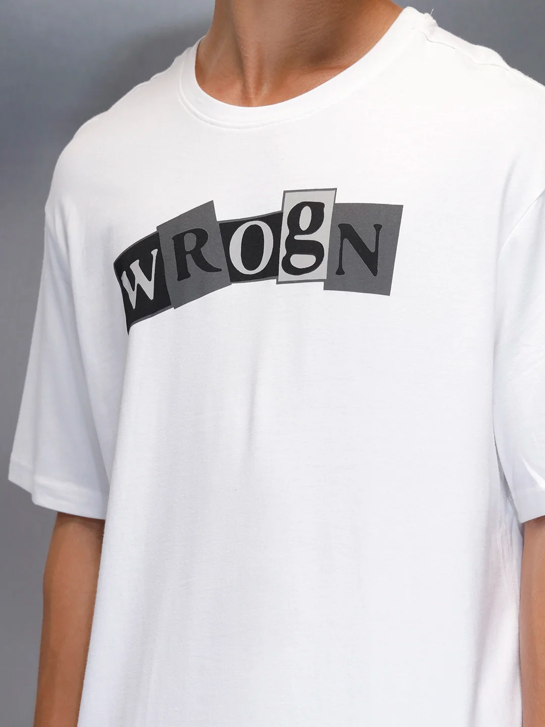 Men's casual oversize graphic t-shirt | White - Image 5