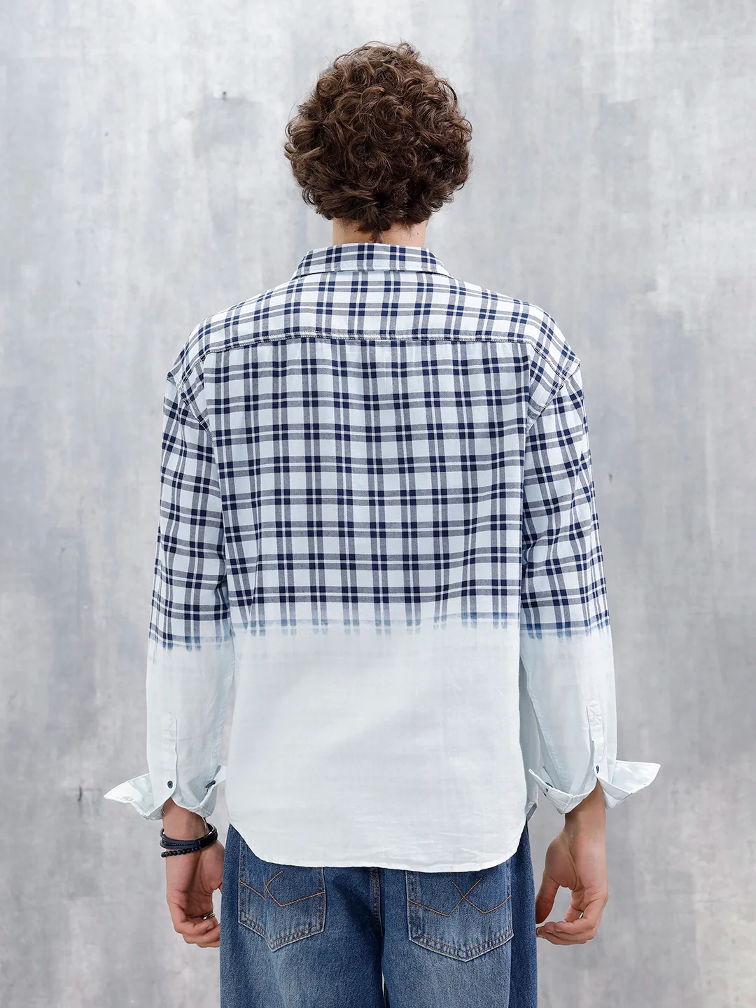 Men's Casual Oversized Fit Checkered Pattern Shirt | White - Image 3