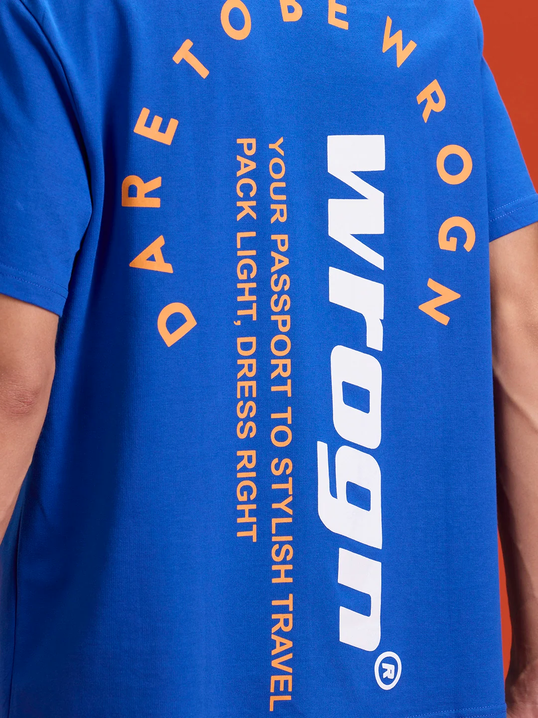men's casual oversized fit graphic t-shirt | Blue - Image 6