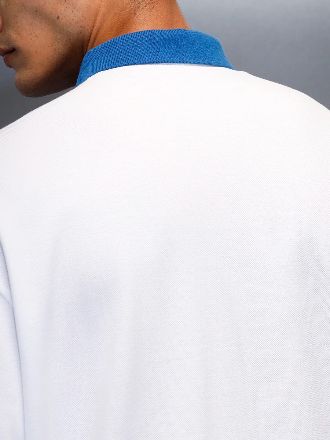 Men's Casual Oversized Fit Polo T-Shirt | White - Image 5