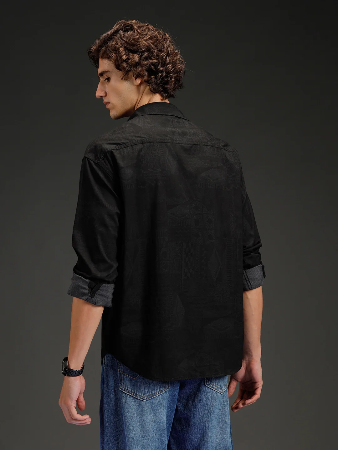 Men's casual oversized fit shirt | Grey - Image 3