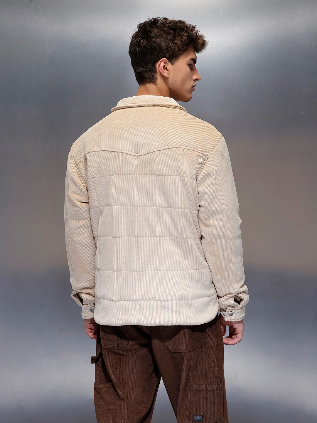 Men's Casual Oversized Jacket  | Beige - Image 2