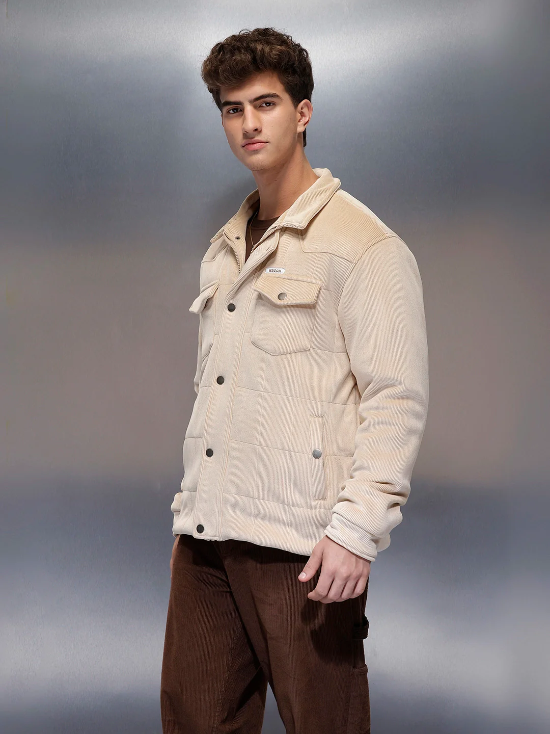 Men's Casual Oversized Jacket  | Beige - Image 3