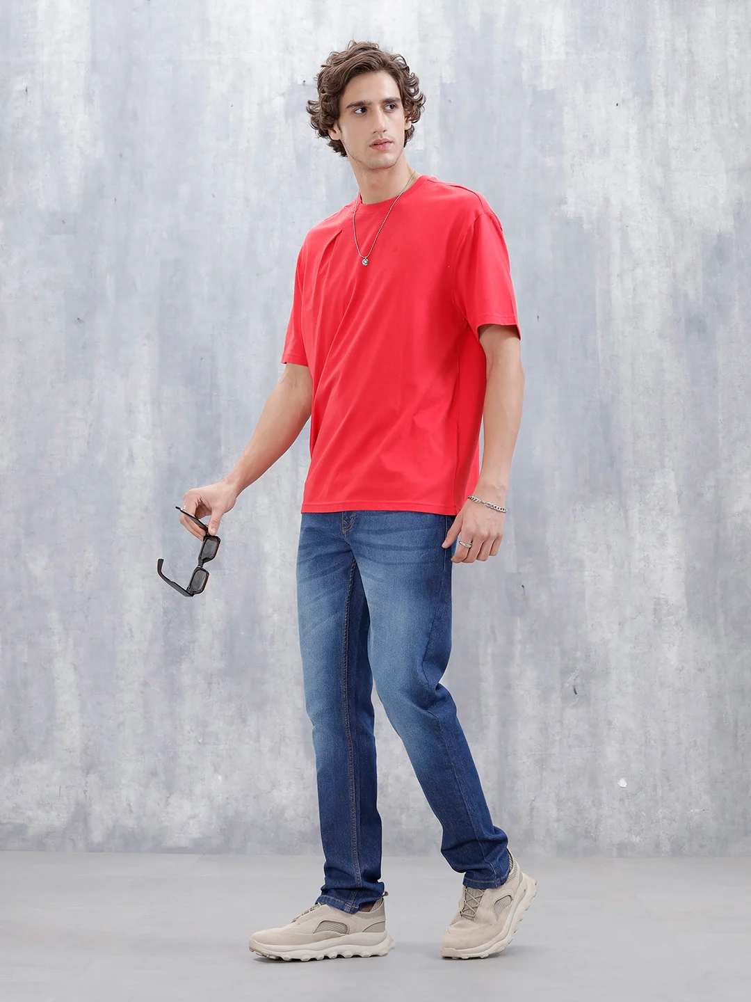 Men's Casual Oversized T-Shirt | Red - Image 2