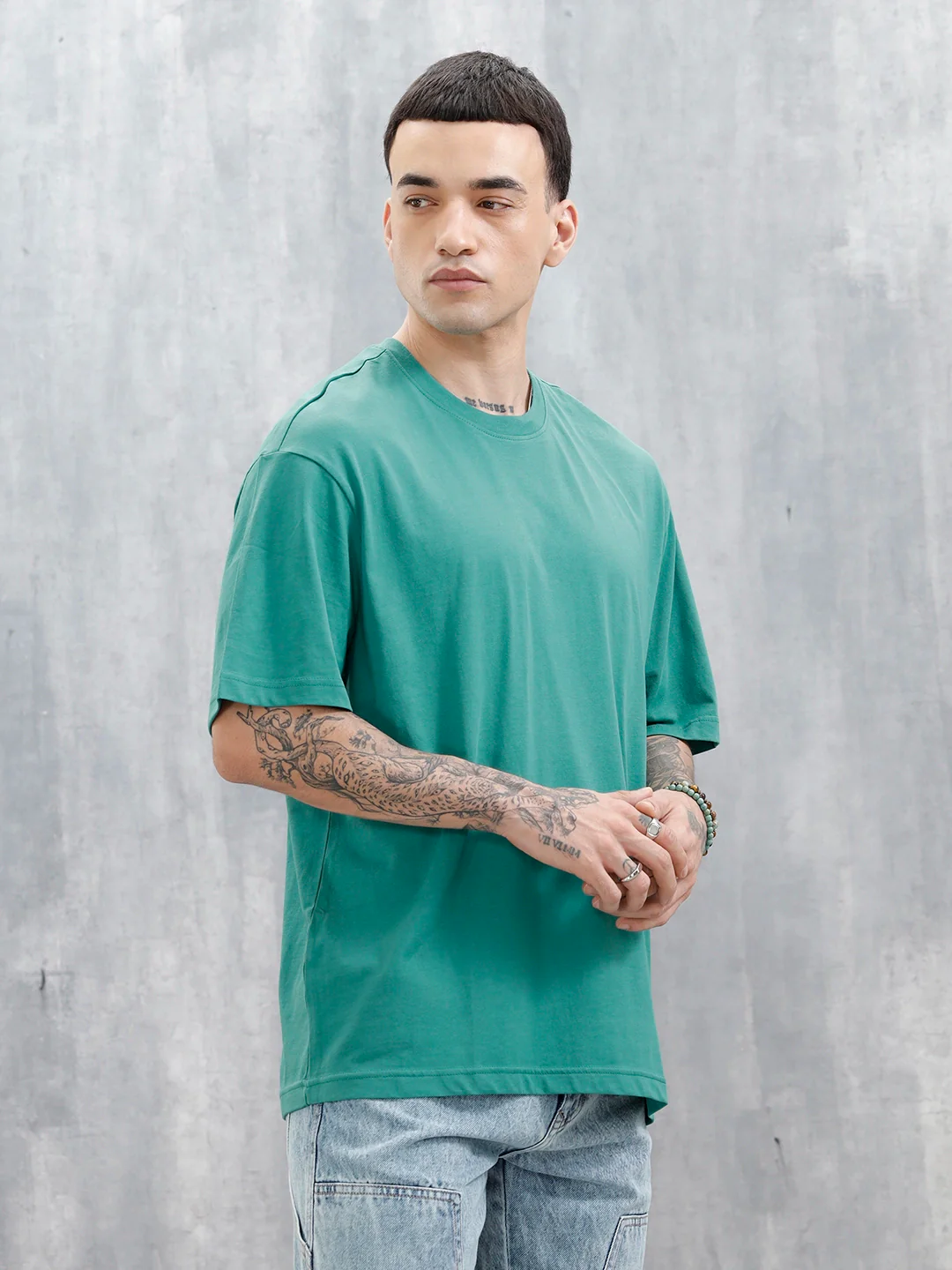 Men's Casual Printed Oversized T-Shirt | Green - Image 4