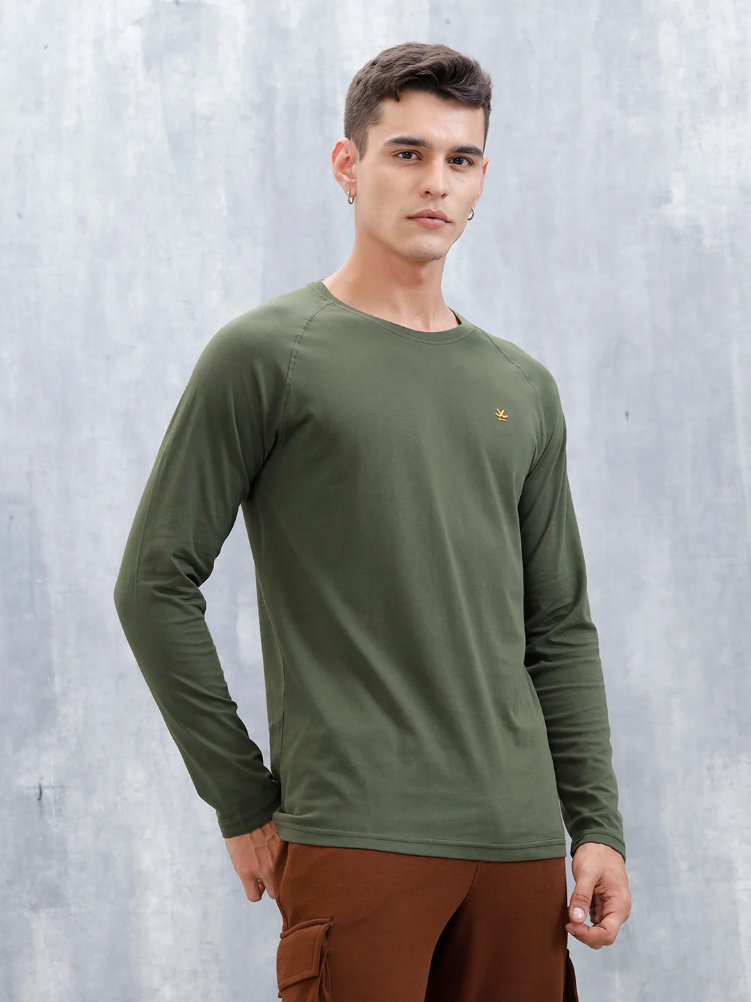 Men's Casual Raglan Sleeve T-Shirt | Olive - Image 4