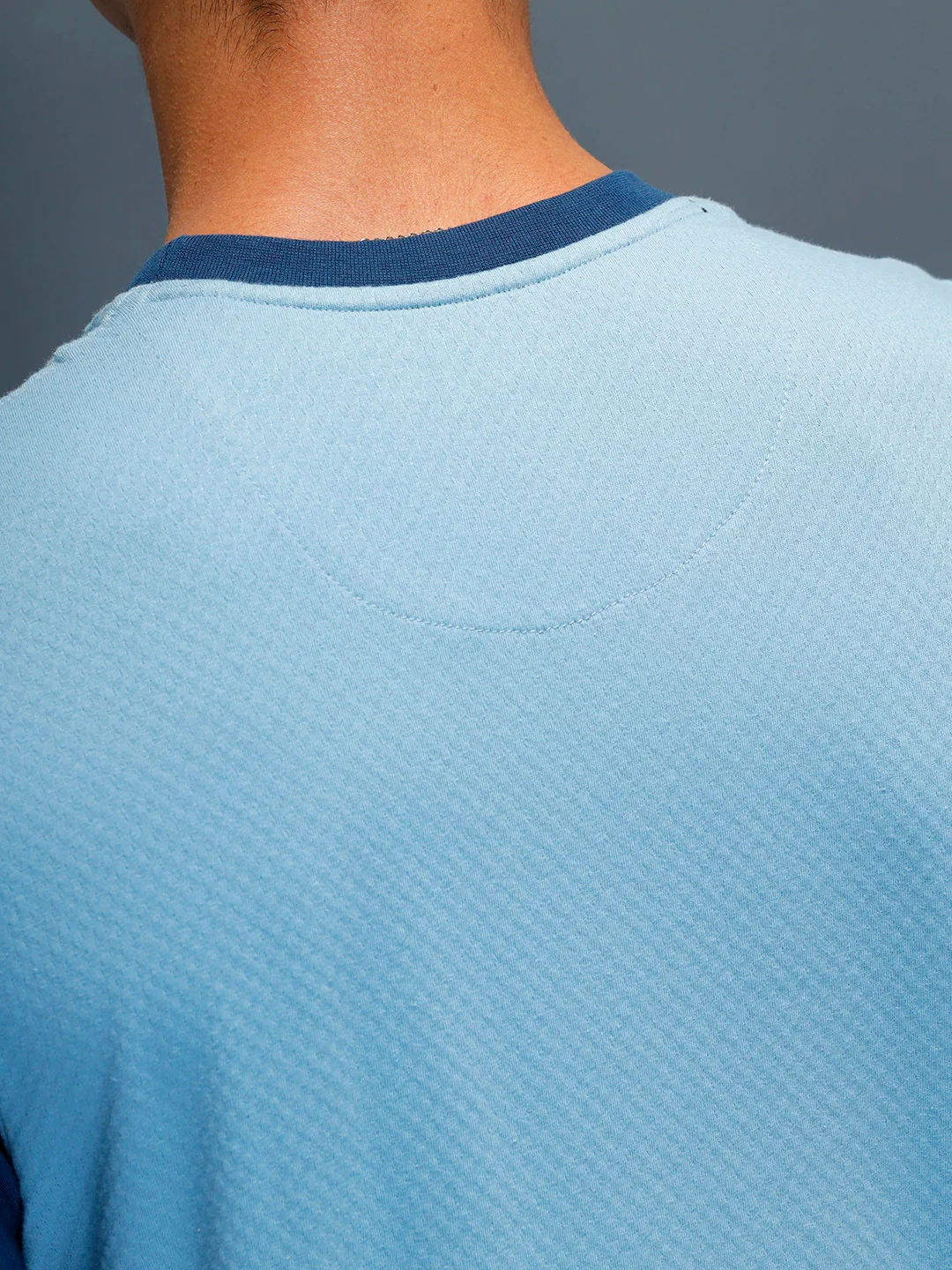 Men's Casual Regular Fit Colorblock T-Shirt | Light Blue - Image 5