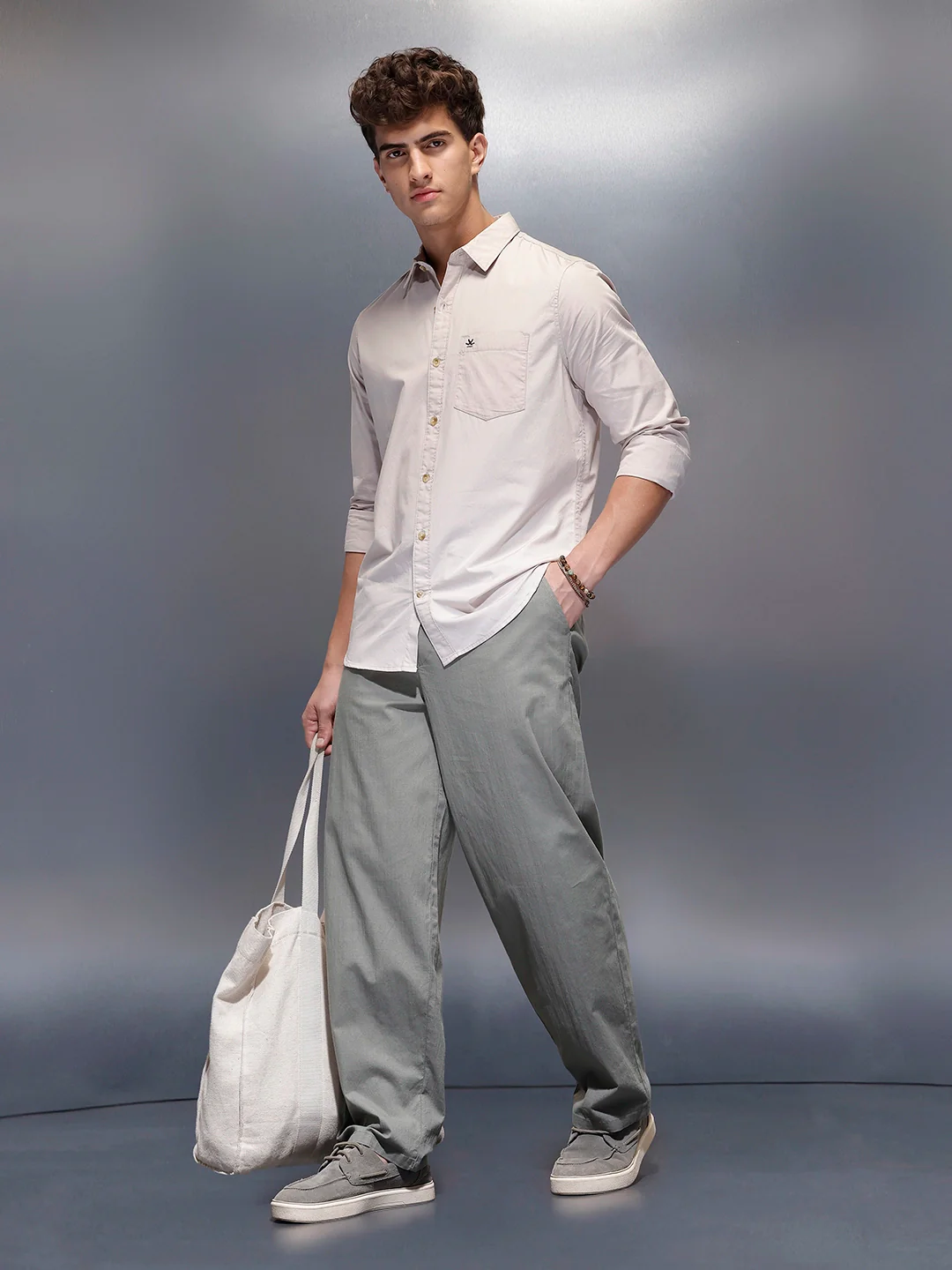 Men's Casual Regular Fit Shirt  | Grey - Image 2