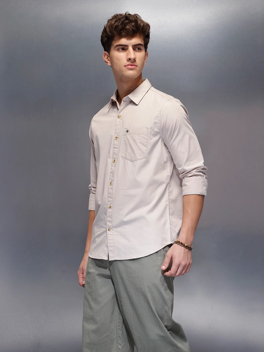 Men's Casual Regular Fit Shirt  | Grey - Image 4