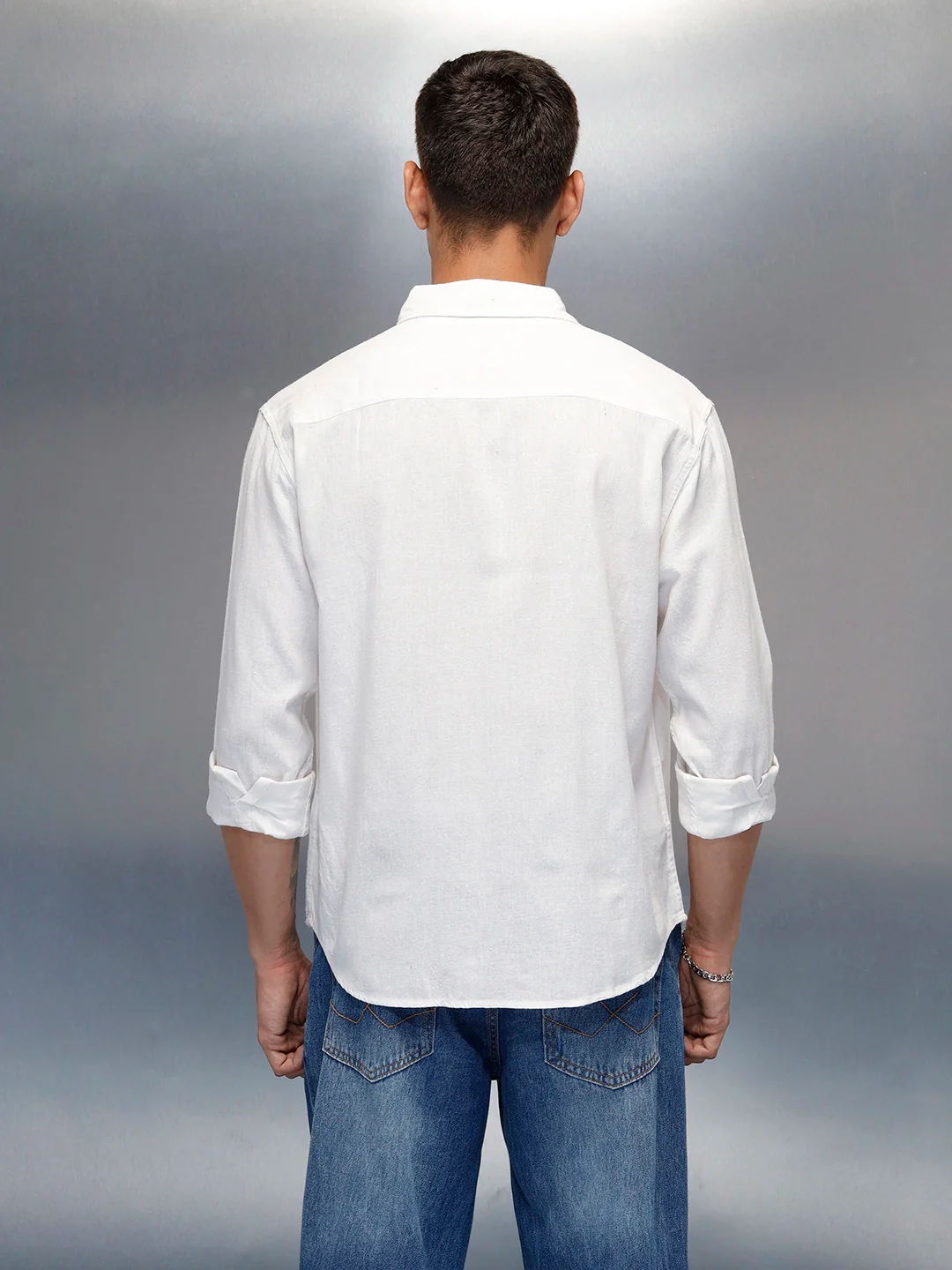 Men's Casual Regular Fit Shirt | Off White - Image 3
