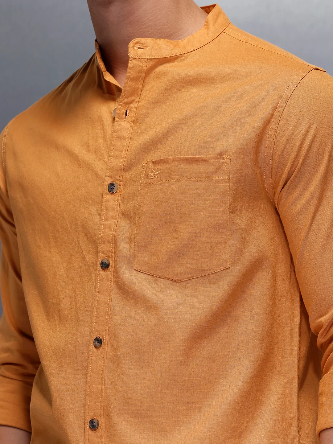 Men's Casual Regular Fit Shirt   |  Yellow - Image 5