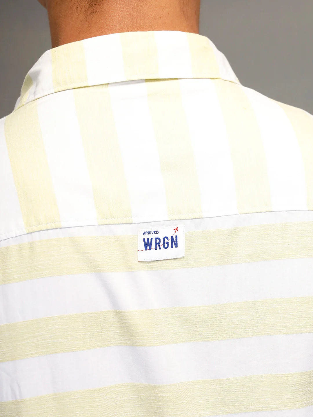 Men's Casual Regular Fit Striped Pattern Shirt | Green - Image 5
