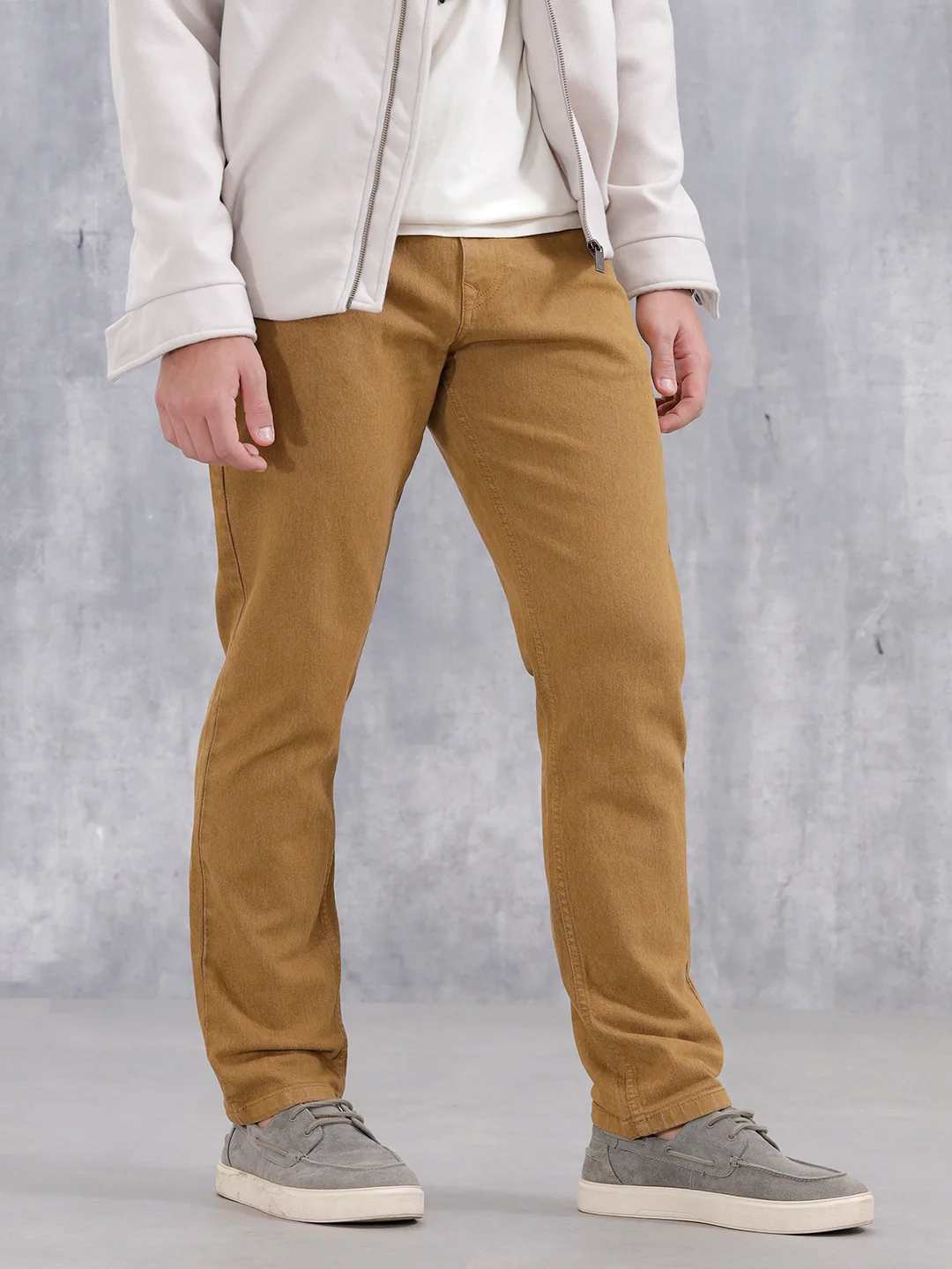 Men'S Casual Relaxed Fit Jeans  | Khaki - Image 4