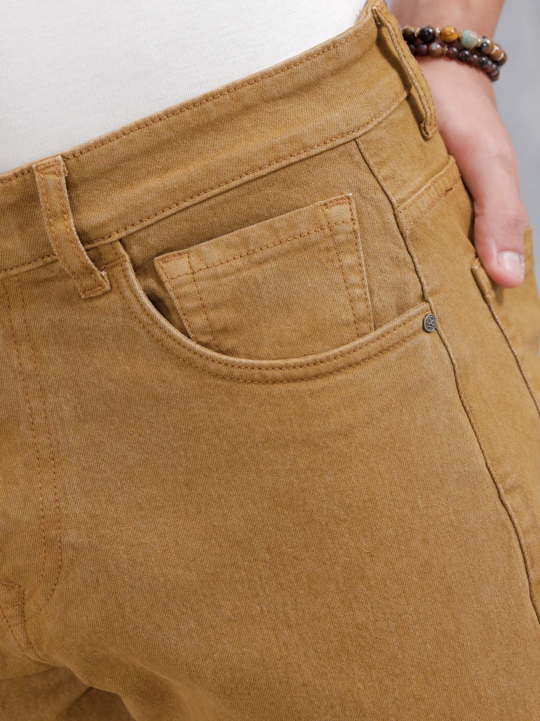 Men'S Casual Relaxed Fit Jeans  | Khaki - Image 5
