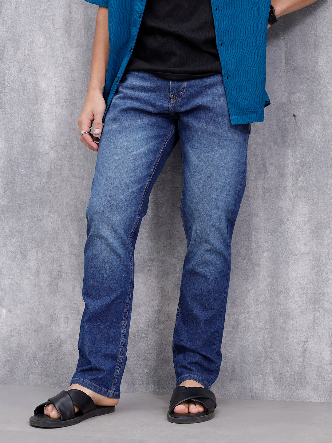 Men's Casual Relaxed Fit Jeans | Blue - Image 4