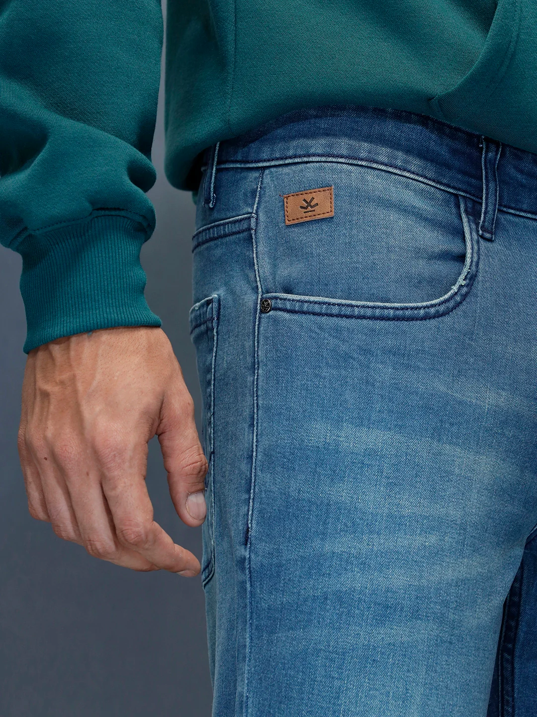 Men's Casual Skinny Crop Fit Jeans | Blue - Image 5
