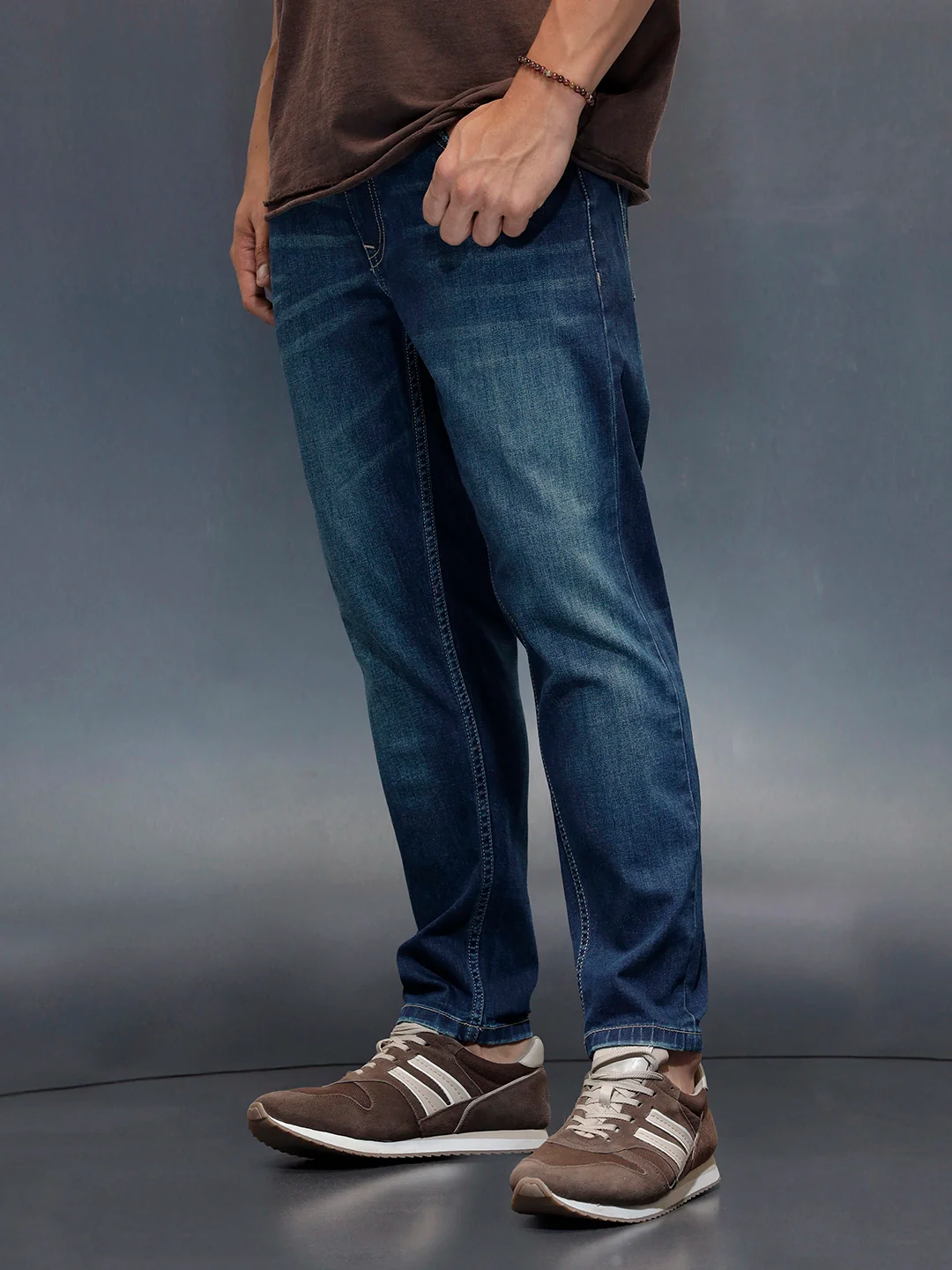 Men's Casual Skinny Crop Fit Jeans | Blue - Image 4