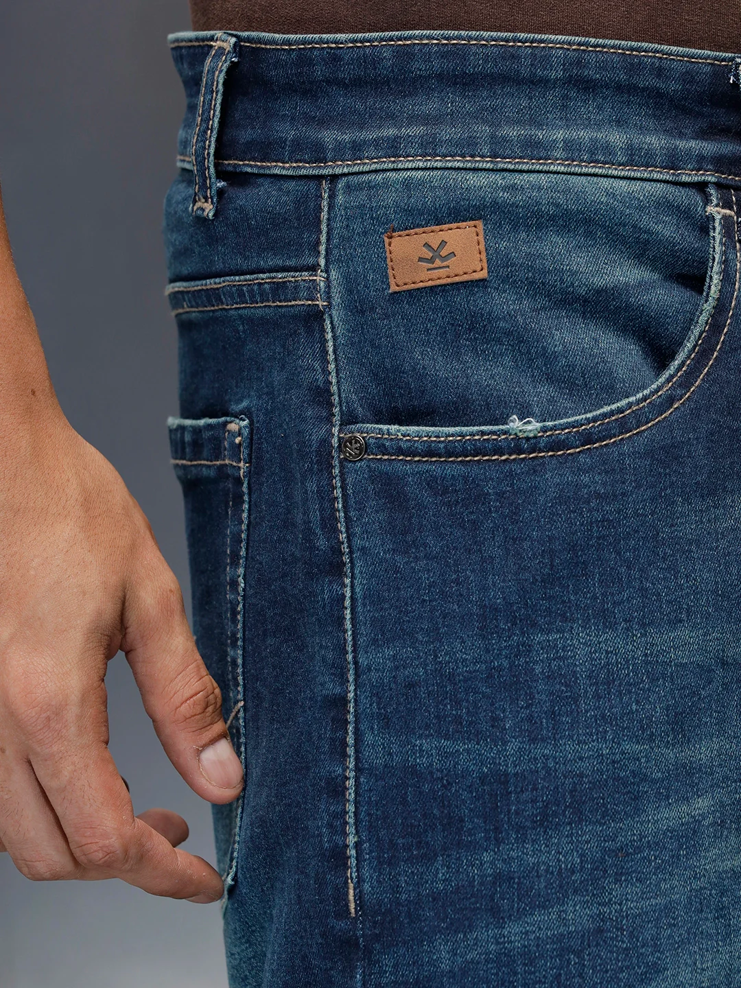 Men's Casual Skinny Crop Fit Jeans | Blue - Image 5