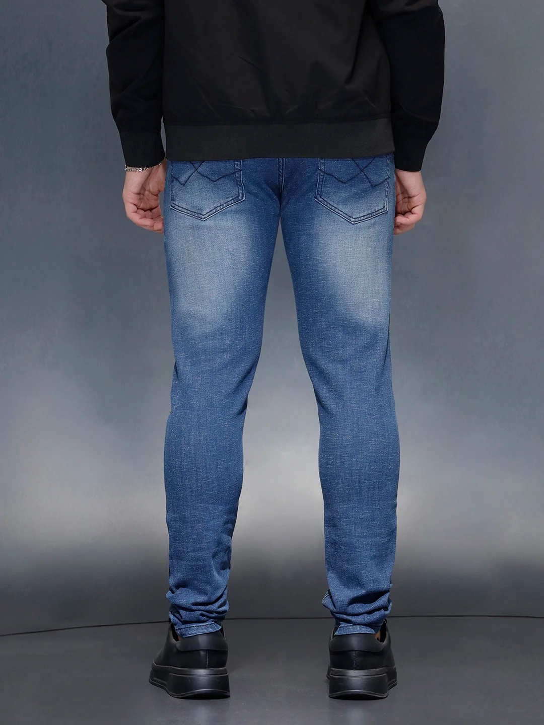 Men's casual skinny fit jeans  | Blue - Image 3