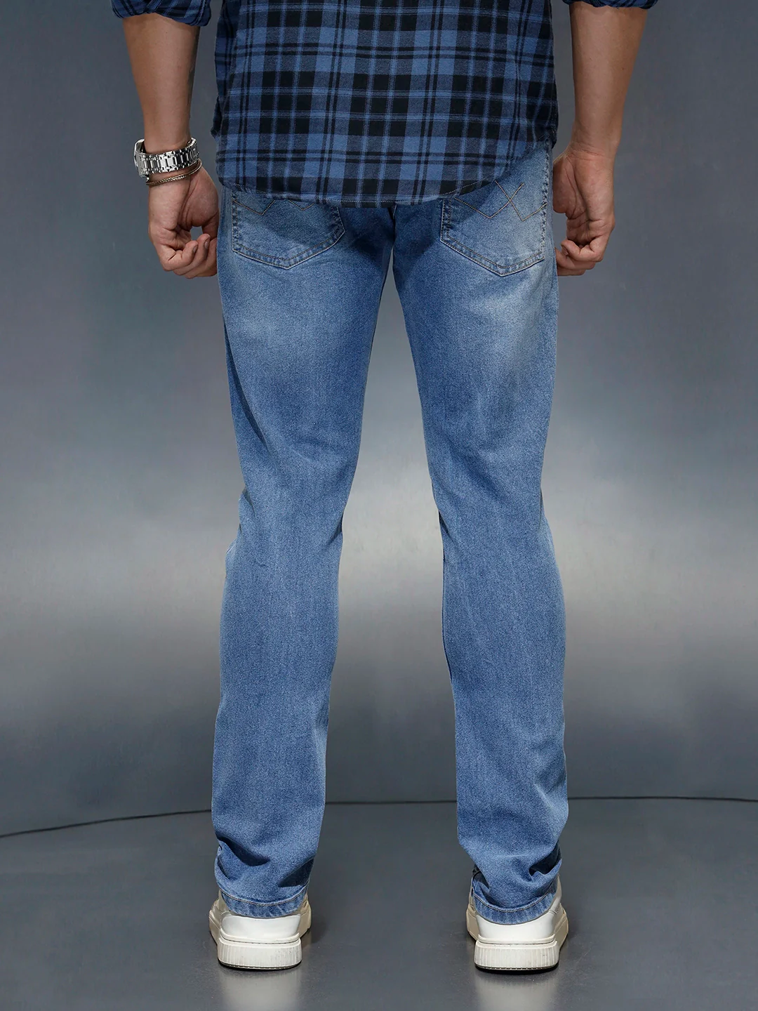 Men's casual slim fit jeans | Blue - Image 3