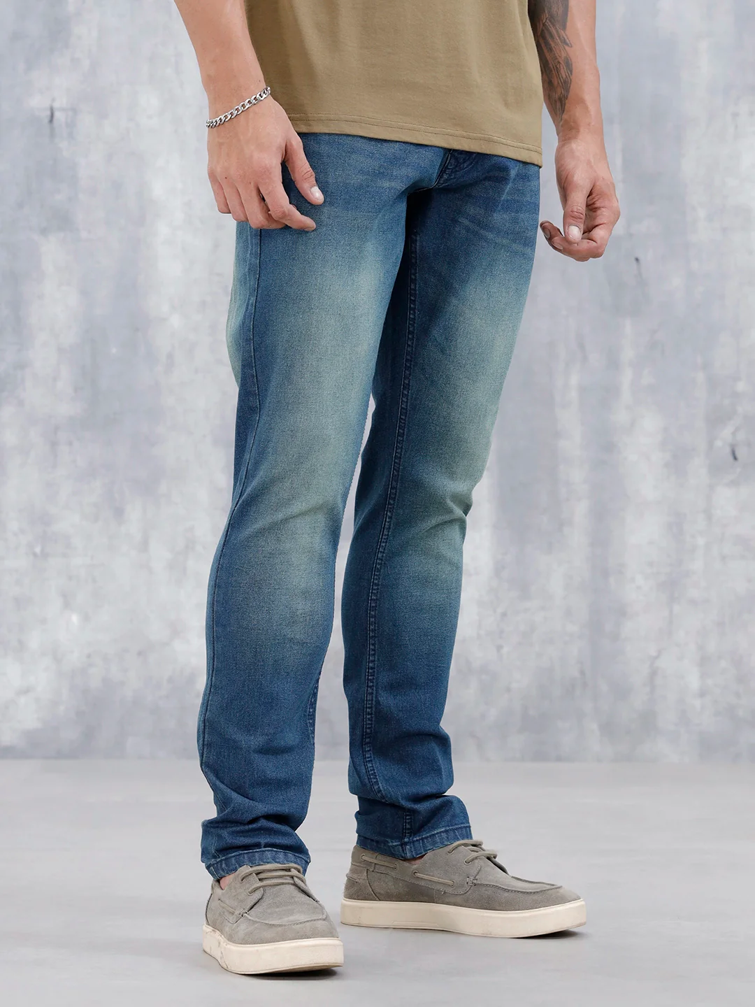 Men's Casual Slim Fit Jeans | Dark Stone - Image 4