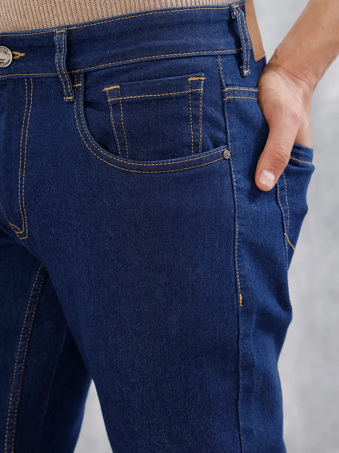Men's Casual Slim Fit Jeans | Blue - Image 5