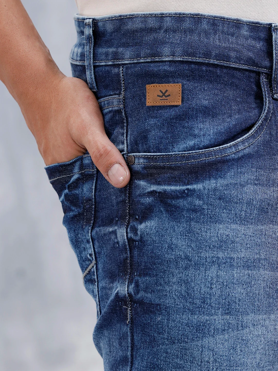 Men's Casual Slim Fit Jeans  | Dark Blue - Image 5