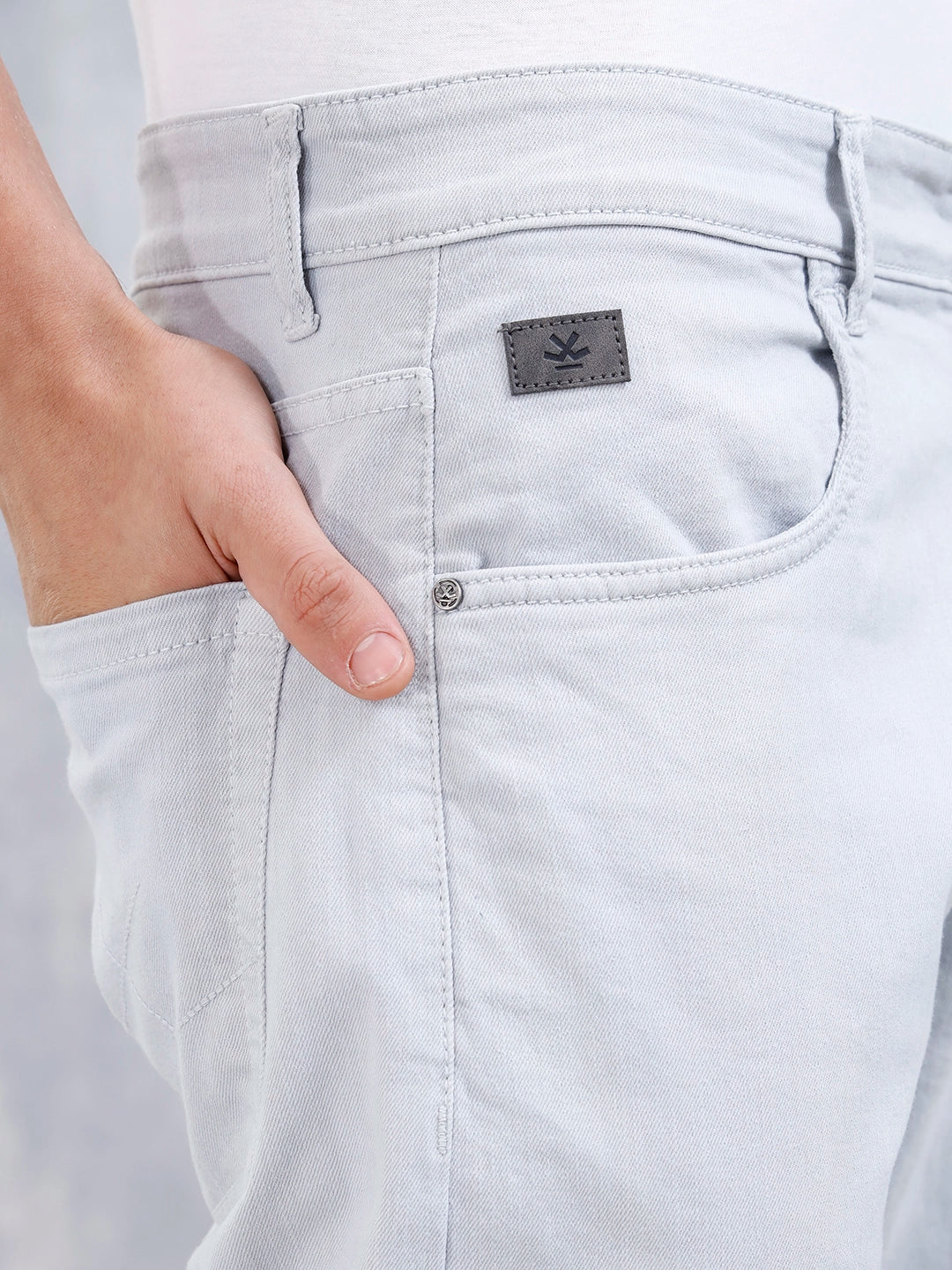Men's Casual Slim Fit Jeans | Grey - Image 5