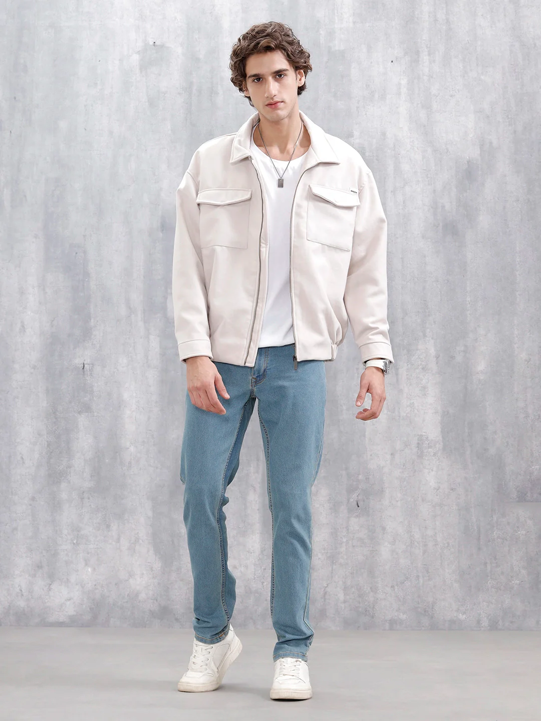 Men's Casual Slim Fit Jeans | Med Stone - Image 2