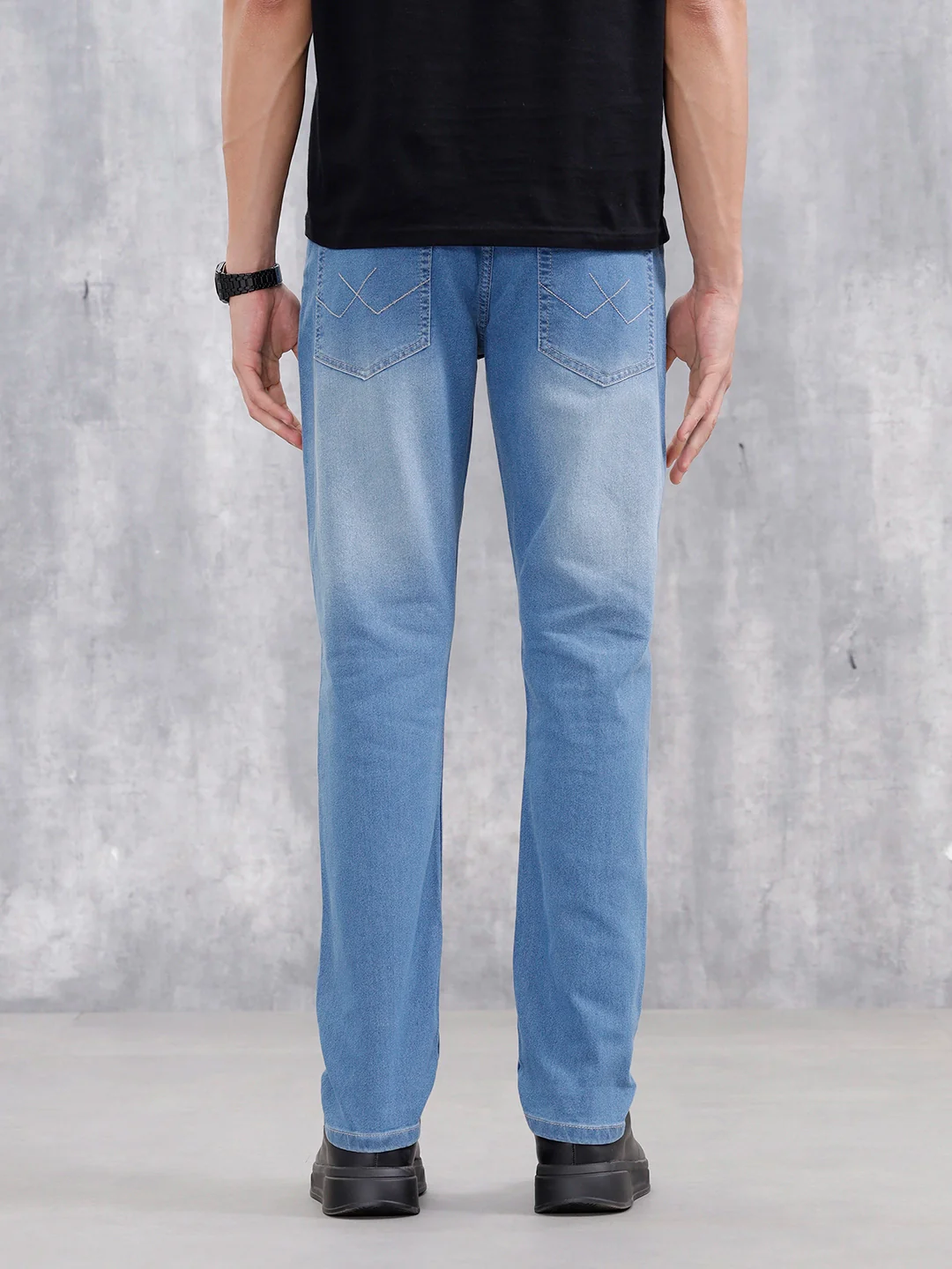 Men's Casual Slim Fit Jeans | Med Stone - Image 3