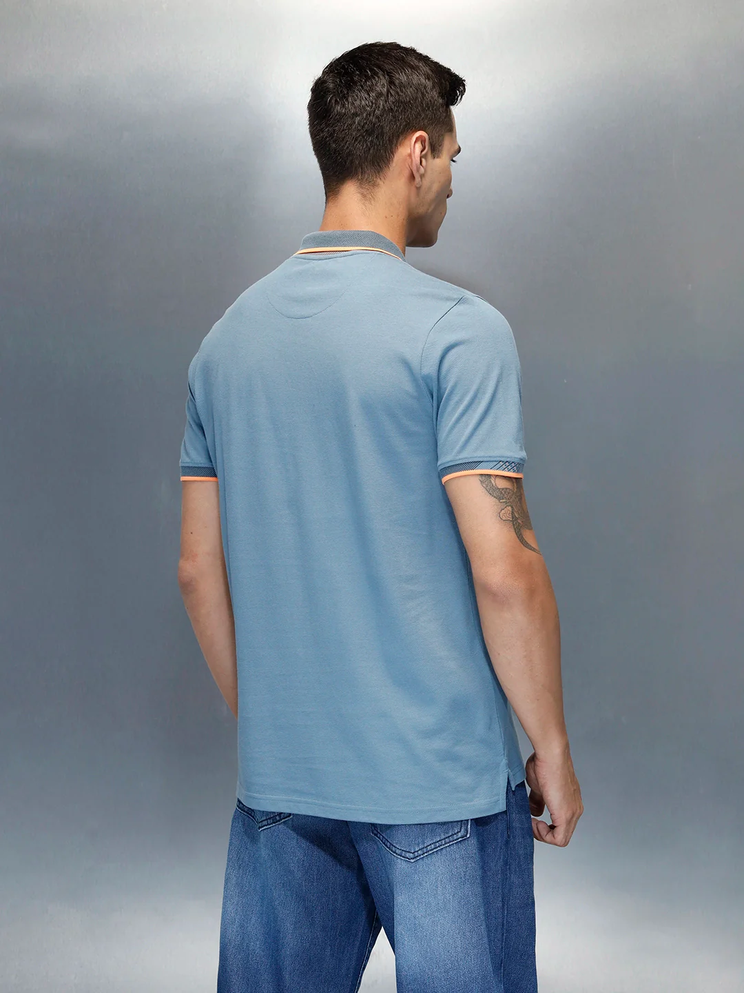 Men's Casual Slim Fit Polo T-Shirt | Blue - Image 3