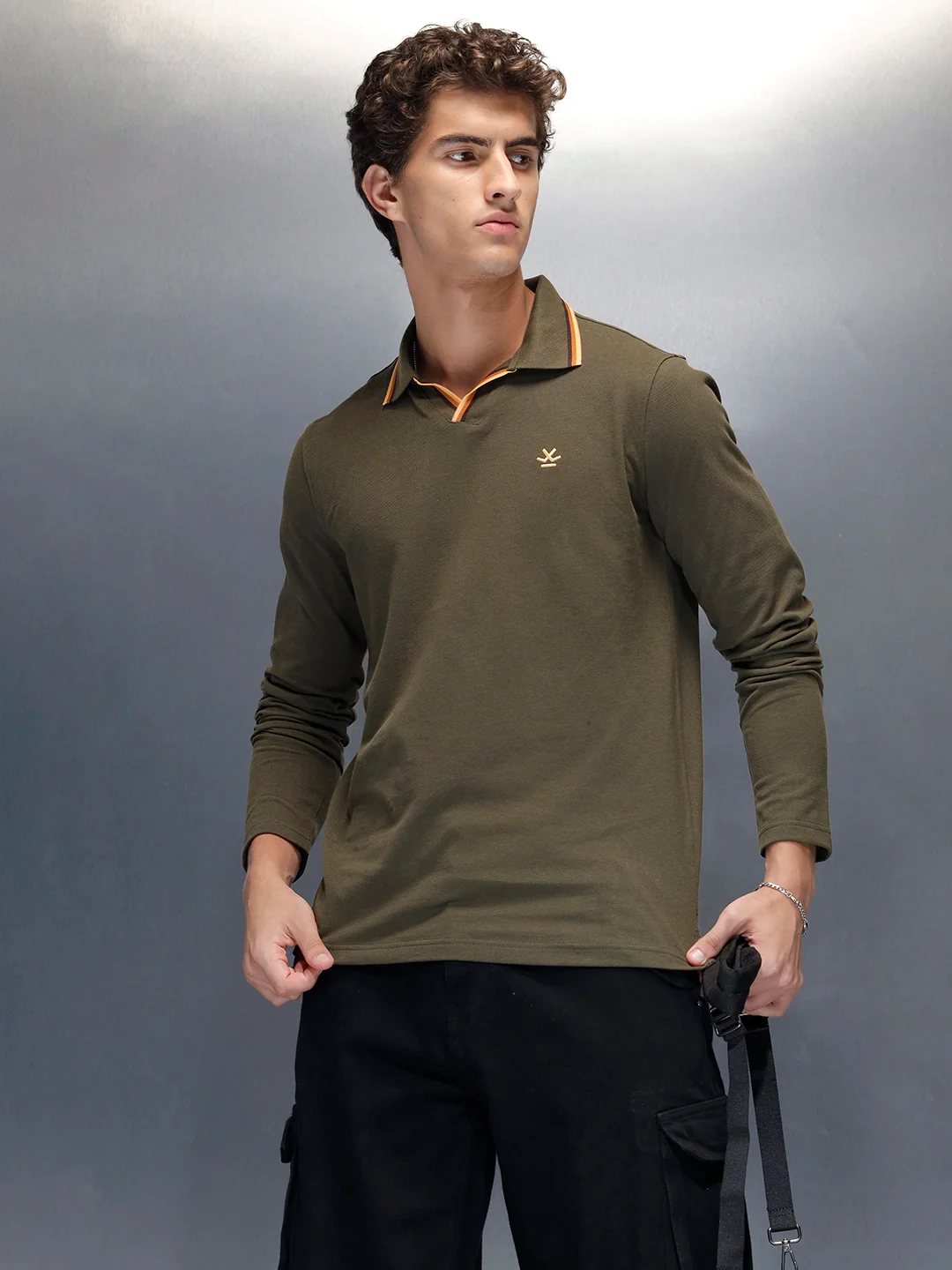 Men's Casual Slim fit Polo T-Shirt  | Olive - Image 3
