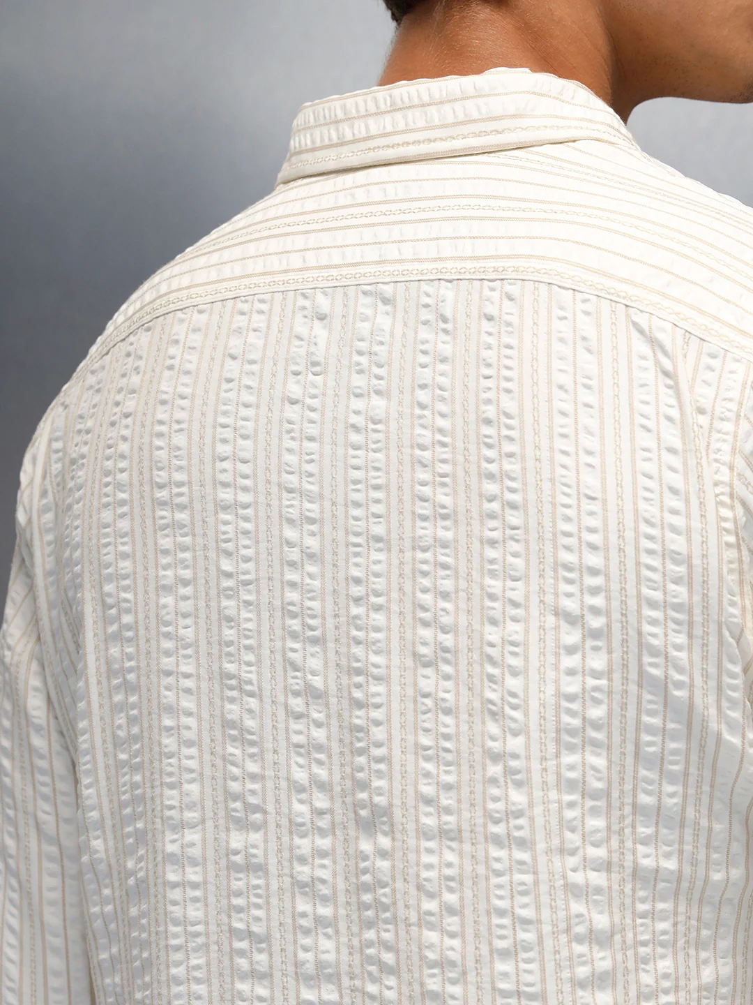 men's casual slim fit shirt  | Beige - Image 5