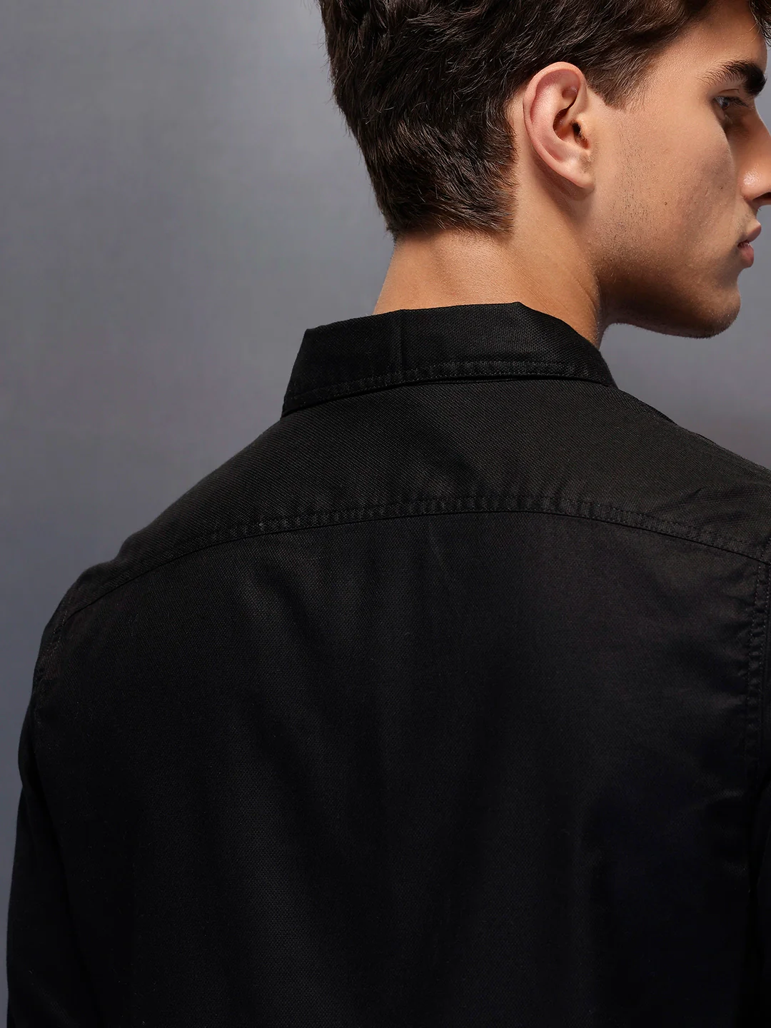 Men's Casual Slim Fit Shirt  | Black - Image 5