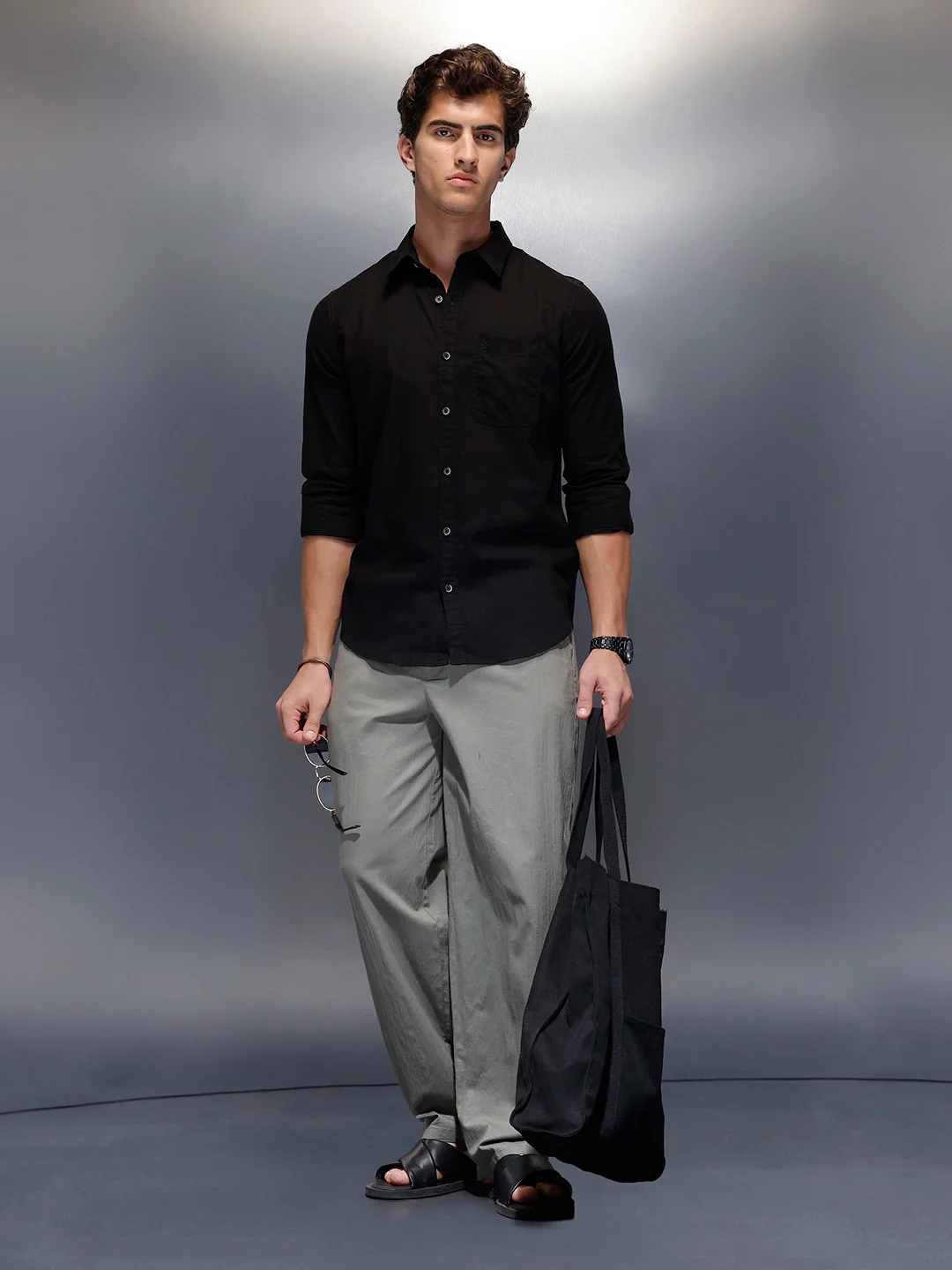 Men's Casual Slim Fit Shirt   |  Black - Image 2