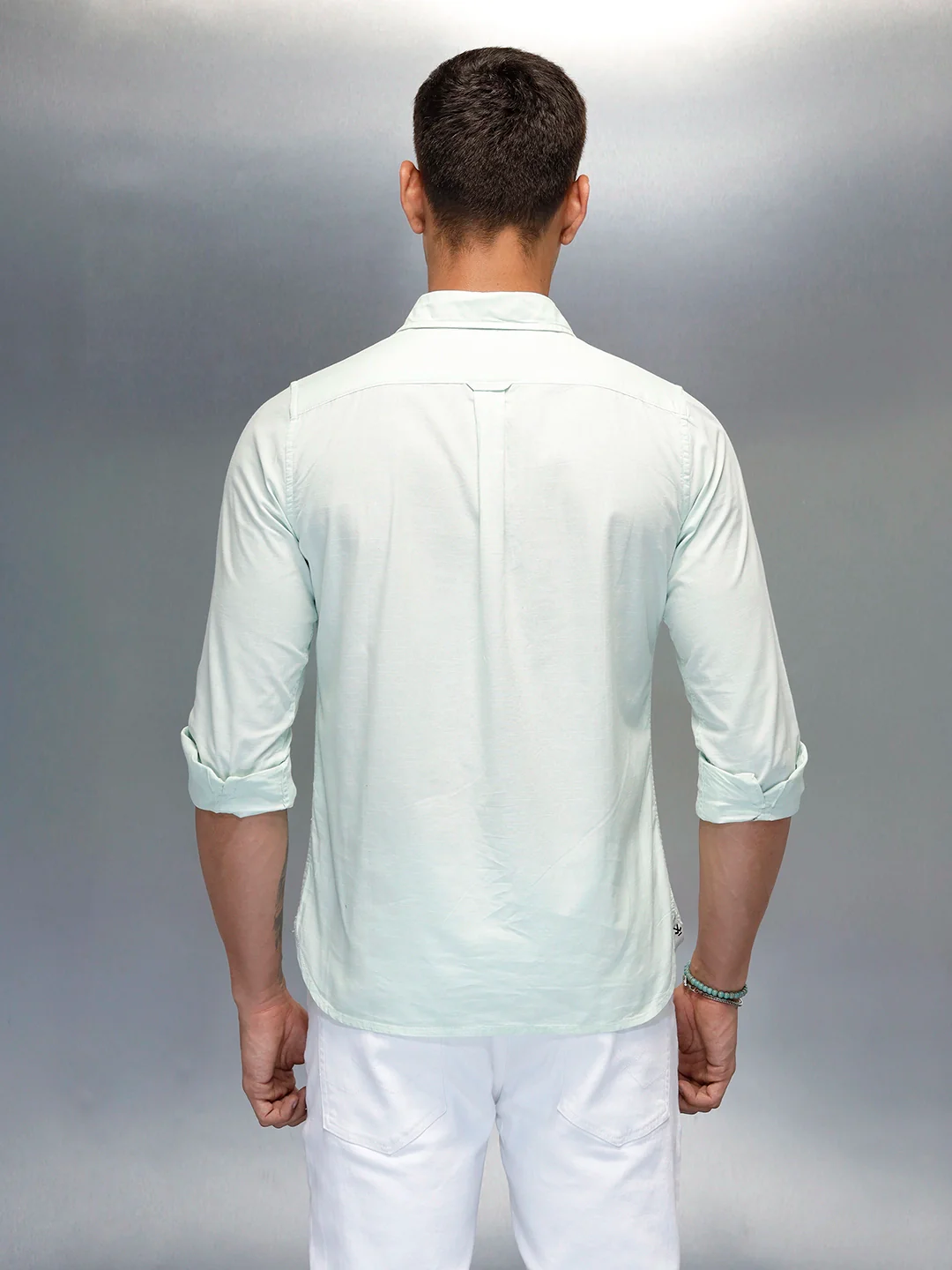 Men's Casual Slim Fit Shirt | Green - Image 3