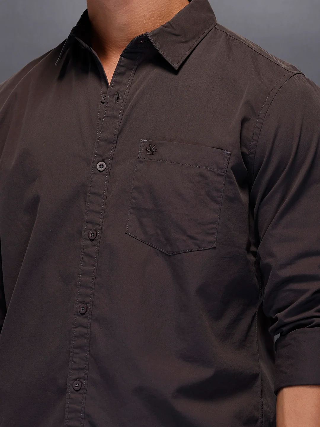 Men's Casual Slim Fit Shirt   |  Grey - Image 5