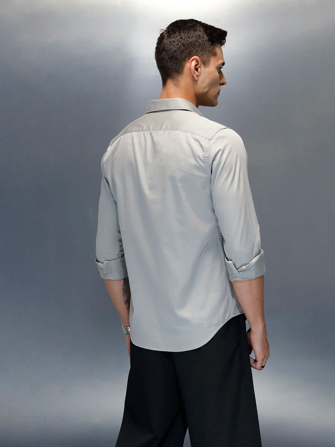 Men's Casual Slim Fit Shirt | Grey - Image 3