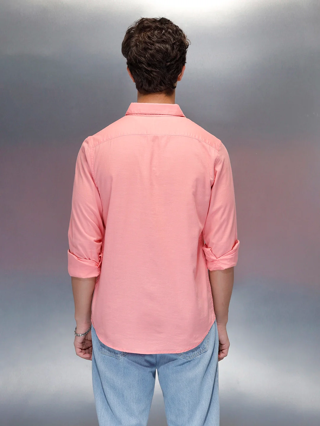 Men's casual slim fit shirt | Pink - Image 3