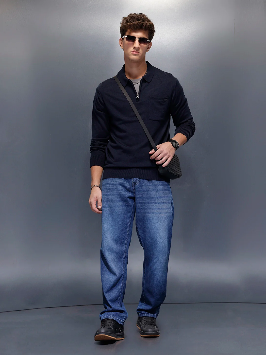 Men's Casual Slim Fit Sweater  | Navy Blue - Image 2