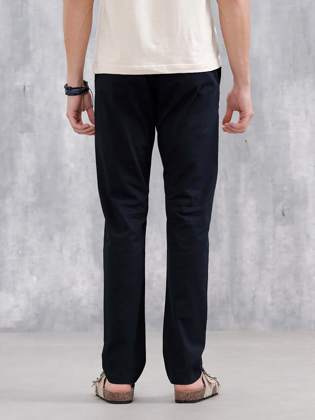Men's Casual Slim Fit Trousers | Navy Blue - Image 3