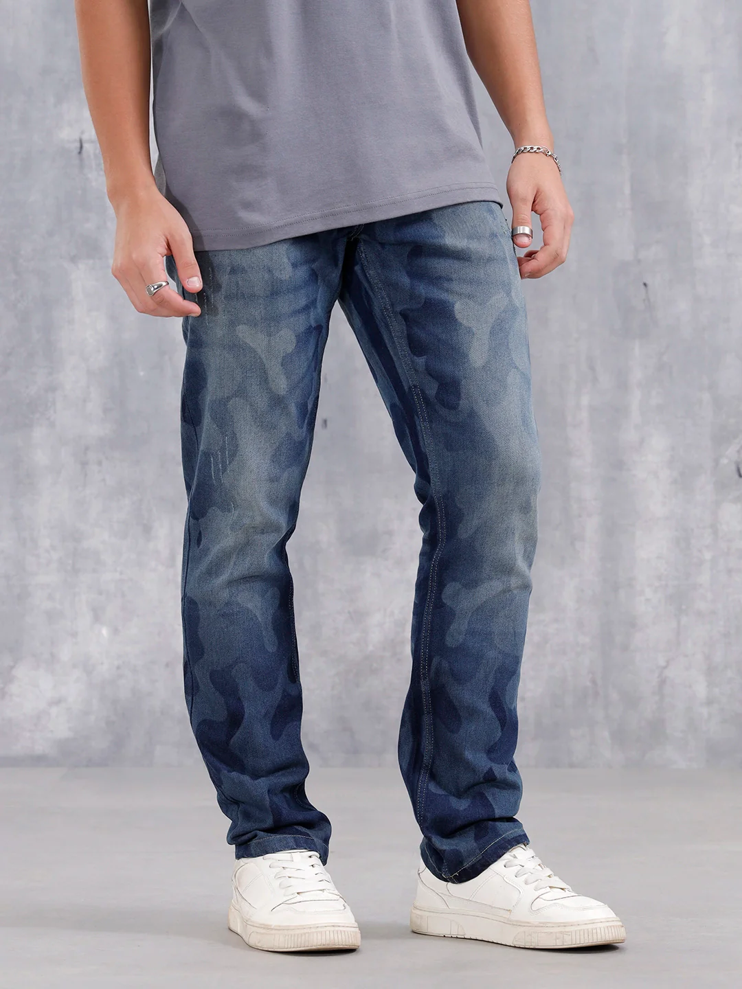 Men's Casual Straight Fit Jeans | Dark Stone - Image 4